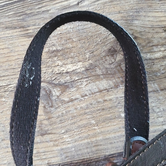 Authentic Fossil black leather crossbody bag purse - Picture 4 of 9